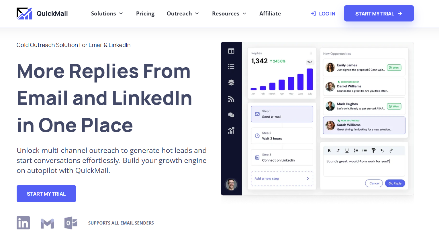 QuickMail dashboard screenshot