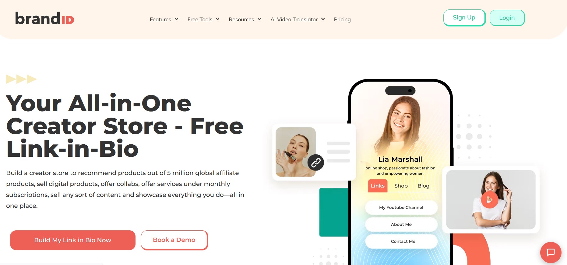 brandID Affiliate Marketplace storefront and product collections