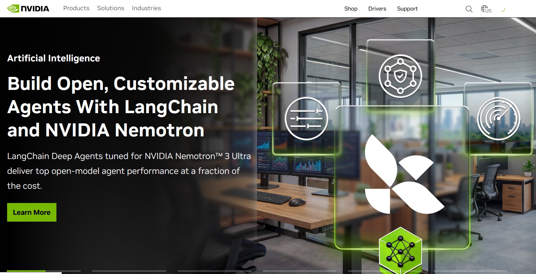 NVIDIA affiliate program page showing GeForce graphics cards, laptops, and monitors