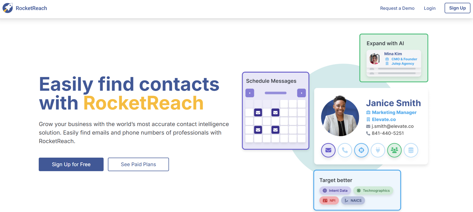 RocketReach homepage