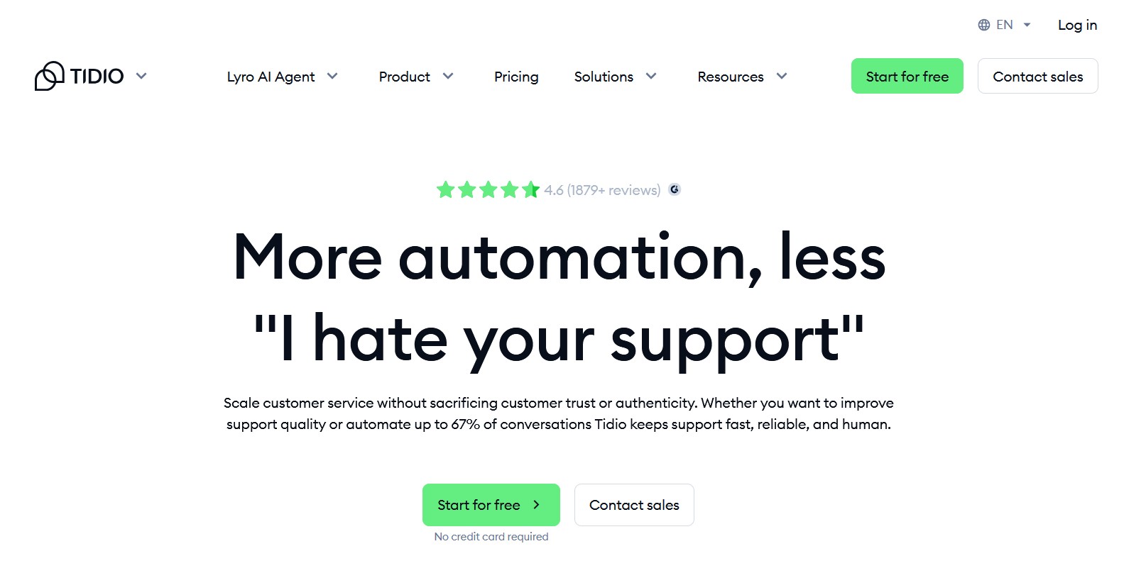 Tidio live chat and Lyro AI dashboard