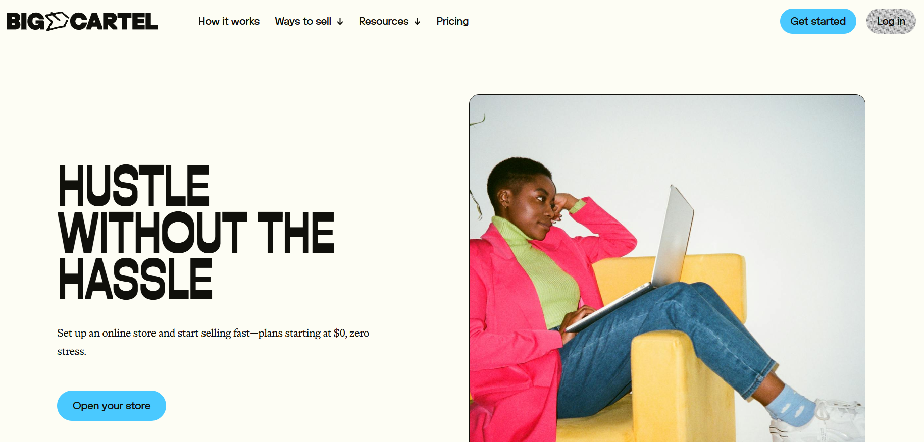 Big Cartel homepage screenshot