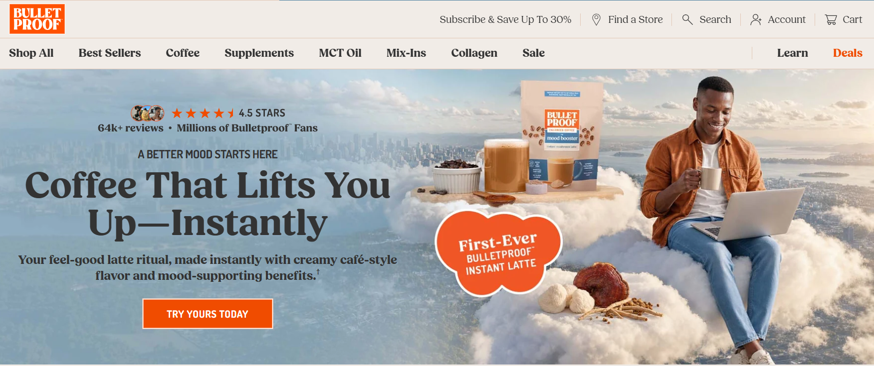 Bulletproof Coffee homepage screenshot