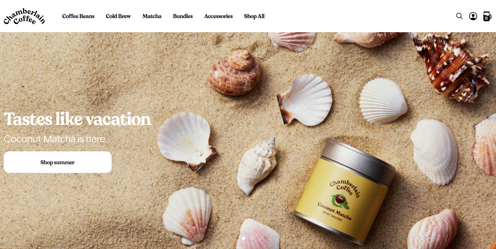Chamberlain Coffee homepage screenshot