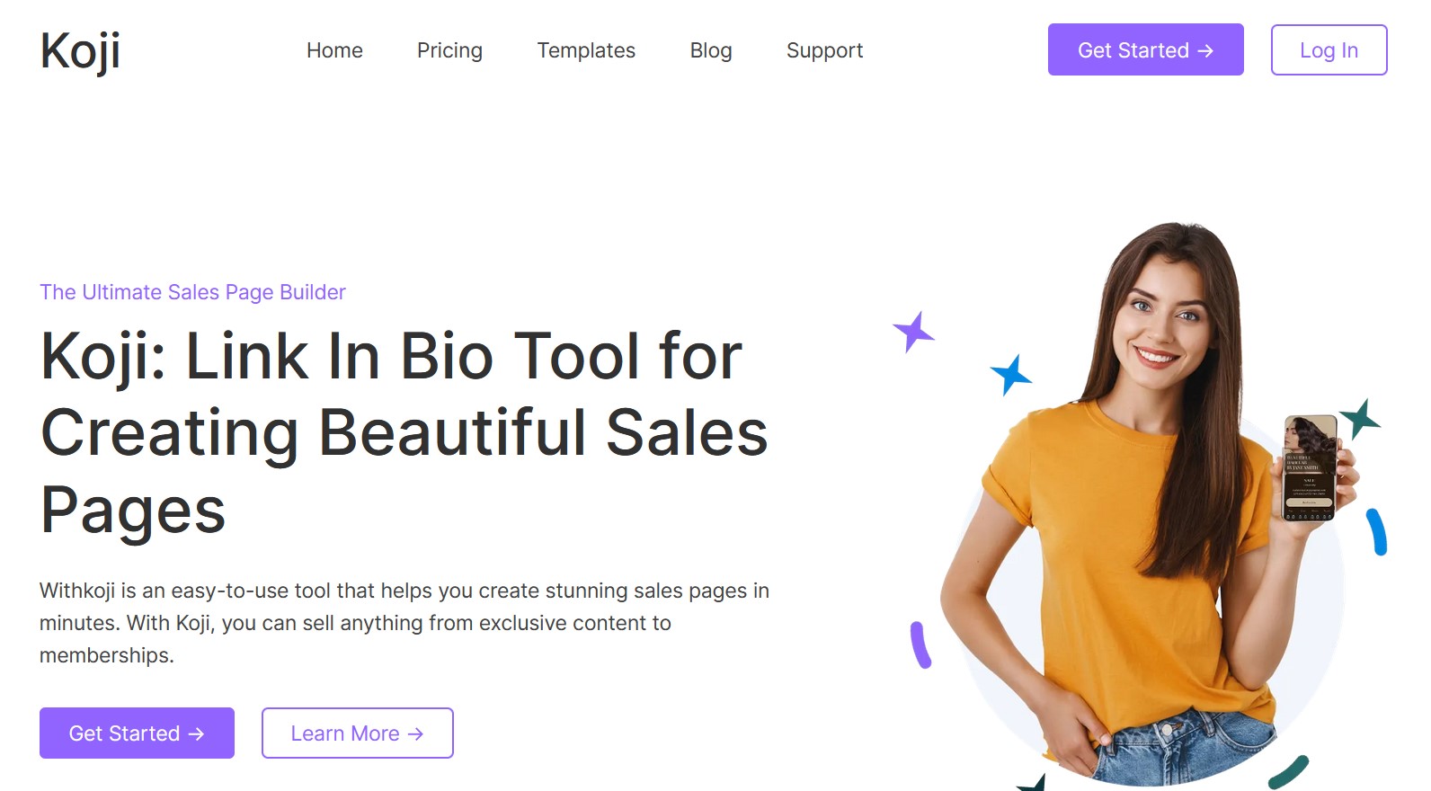 Koji homepage screenshot