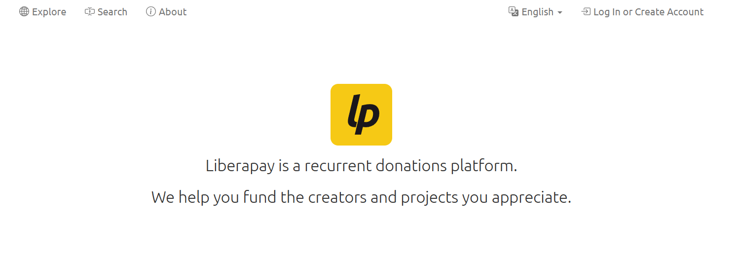Liberapay homepage screenshot