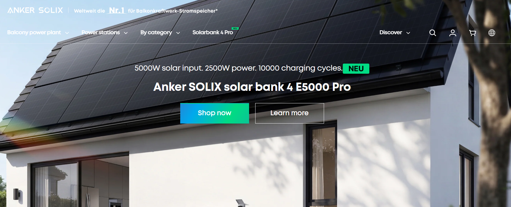 Anker SOLIX homepage screenshot