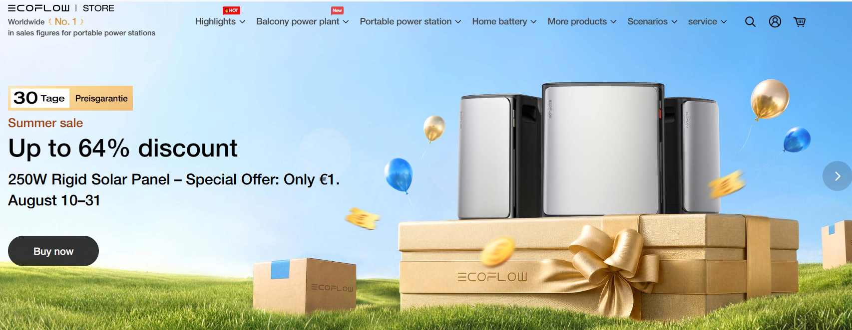 EcoFlow homepage screenshot