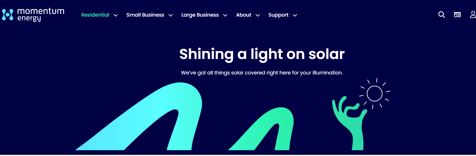 Momentum Solar homepage screenshot