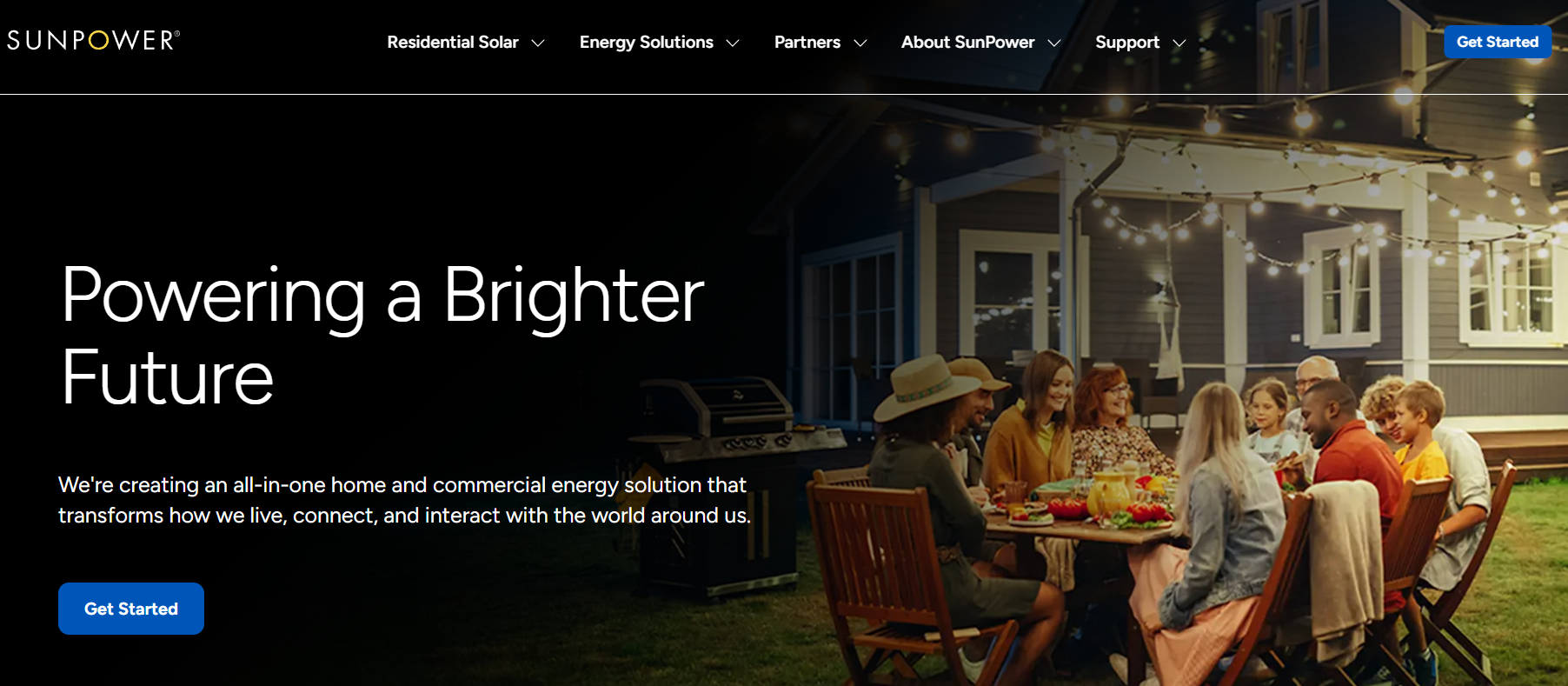 SunPower homepage screenshot