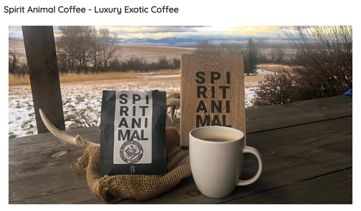 Spirit Animal Coffee homepage screenshot