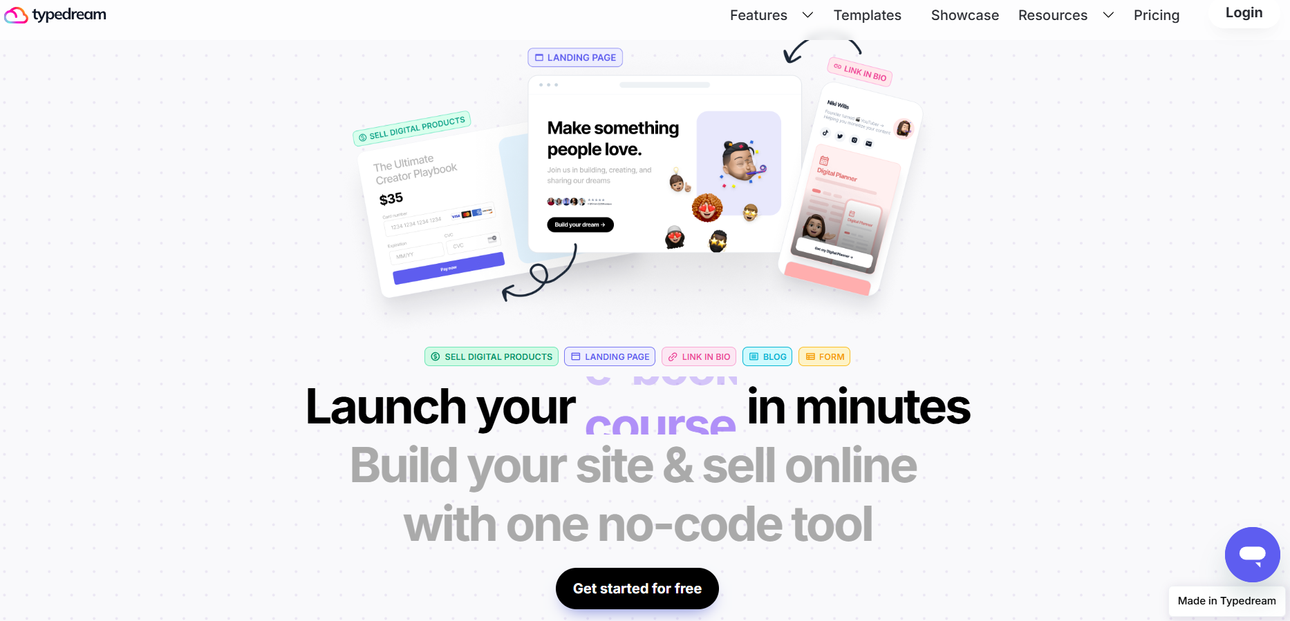 Typedream homepage screenshot