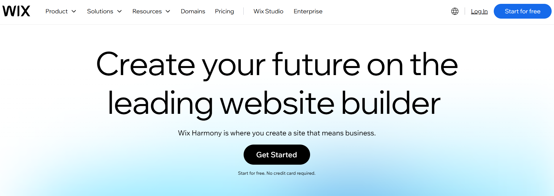 Wix homepage screenshot