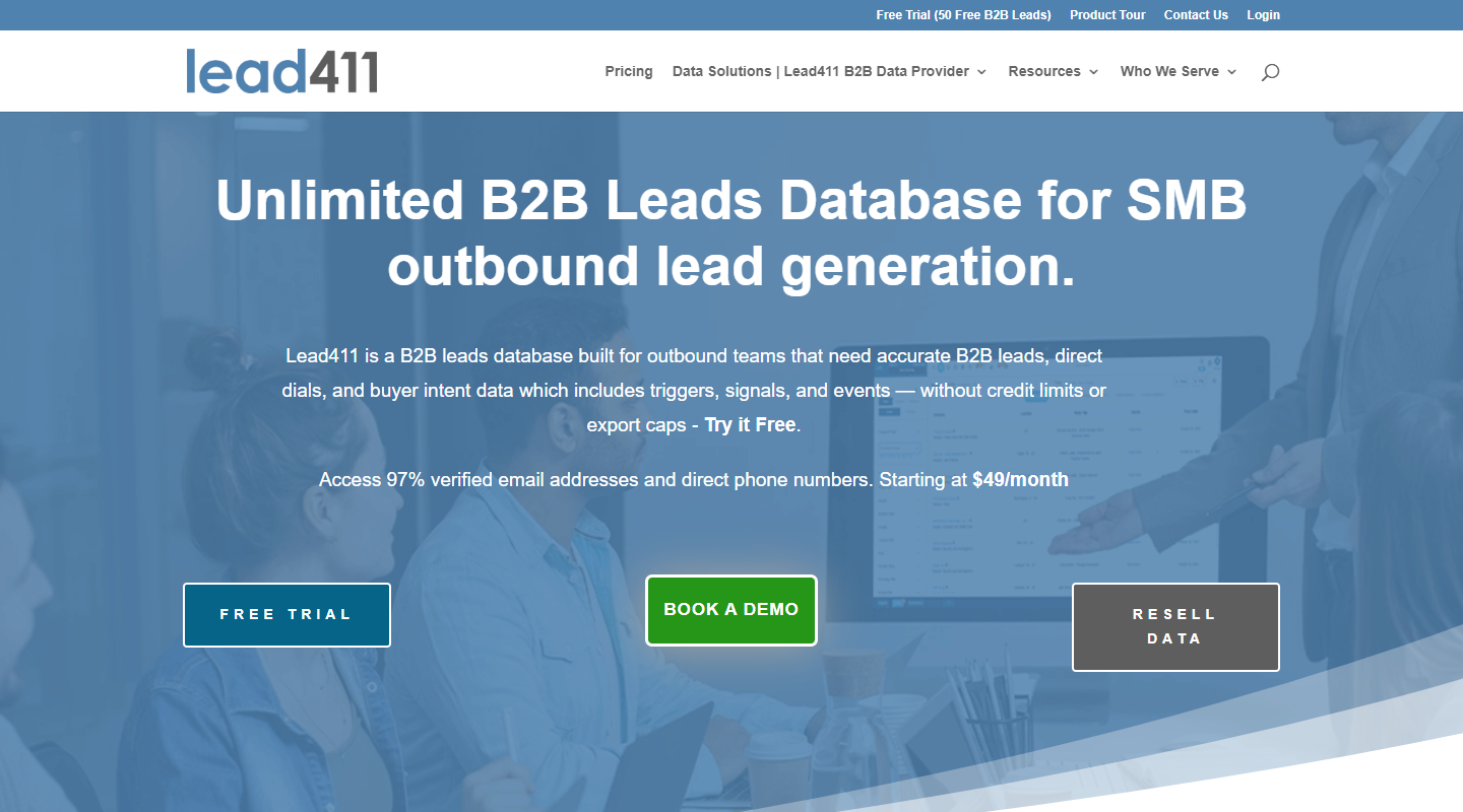 Lead411 homepage