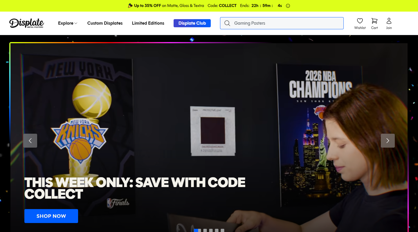 Displate art affiliate homepage