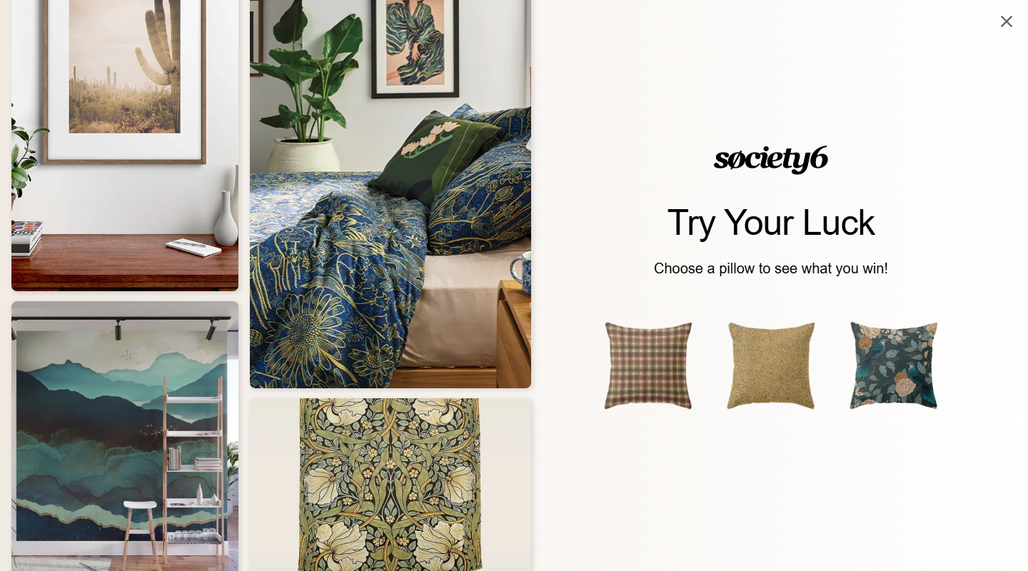 Society6 art affiliate homepage