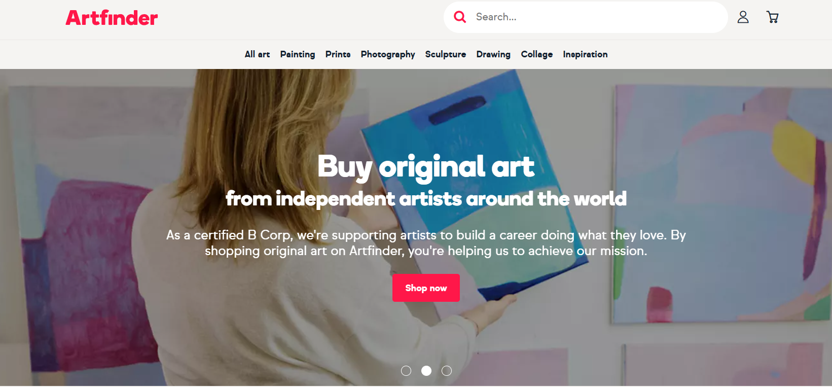 Artfinder art affiliate homepage