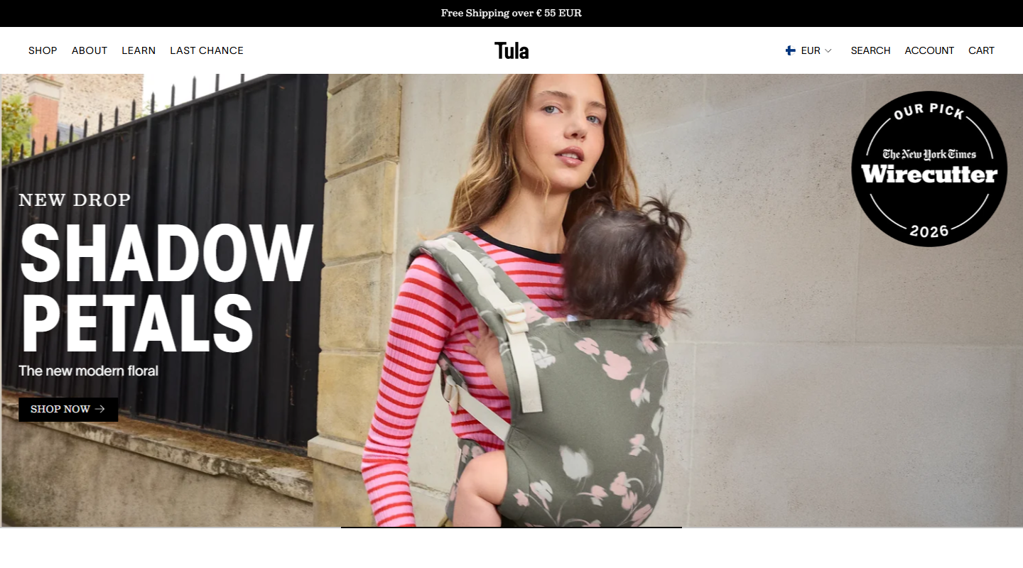 Baby Tula baby affiliate homepage