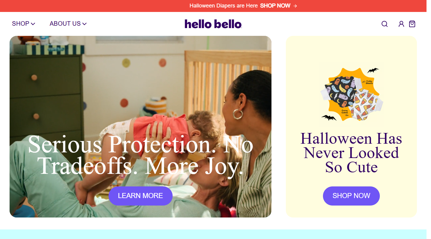 Hello Bello baby affiliate homepage