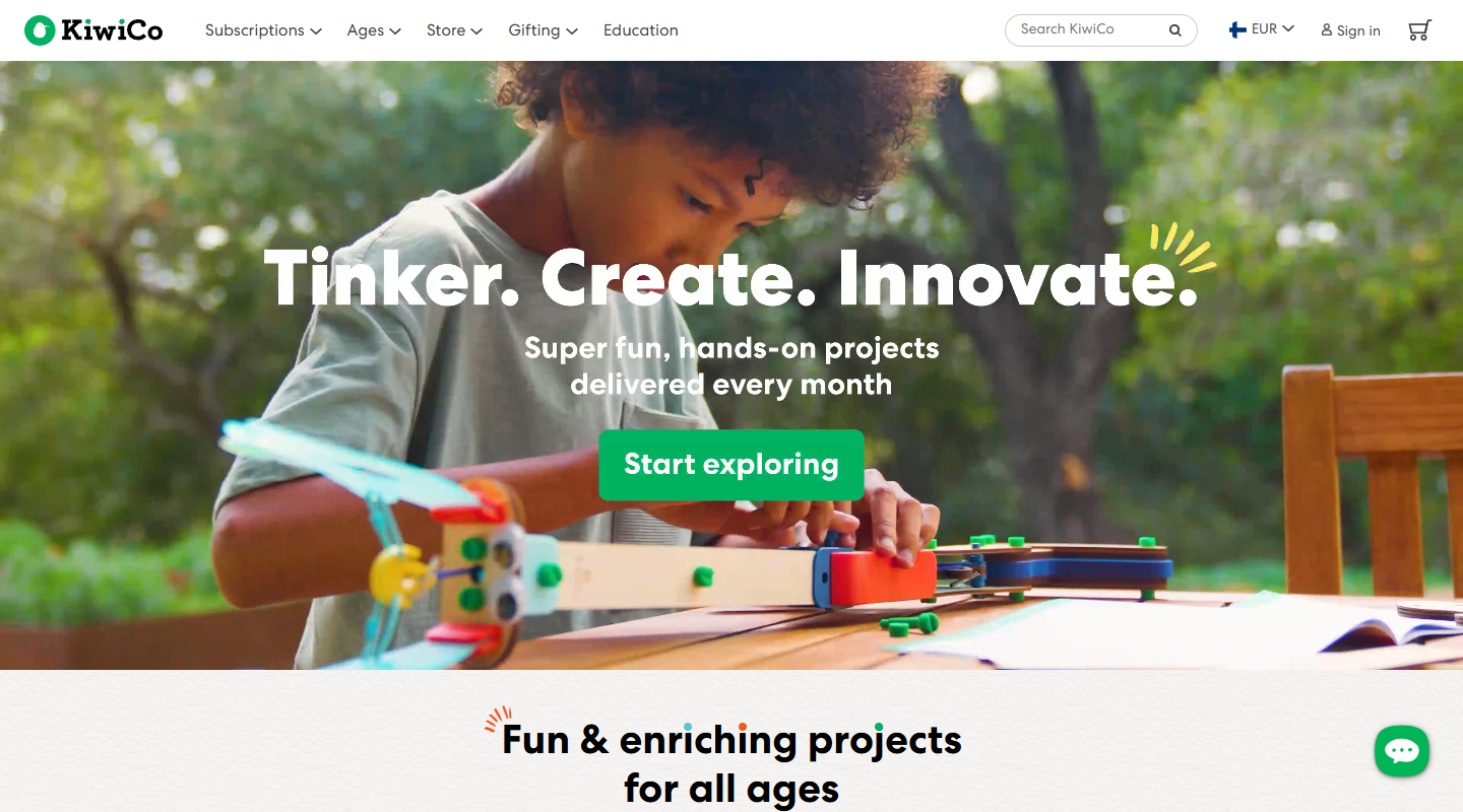 KiwiCo baby affiliate homepage