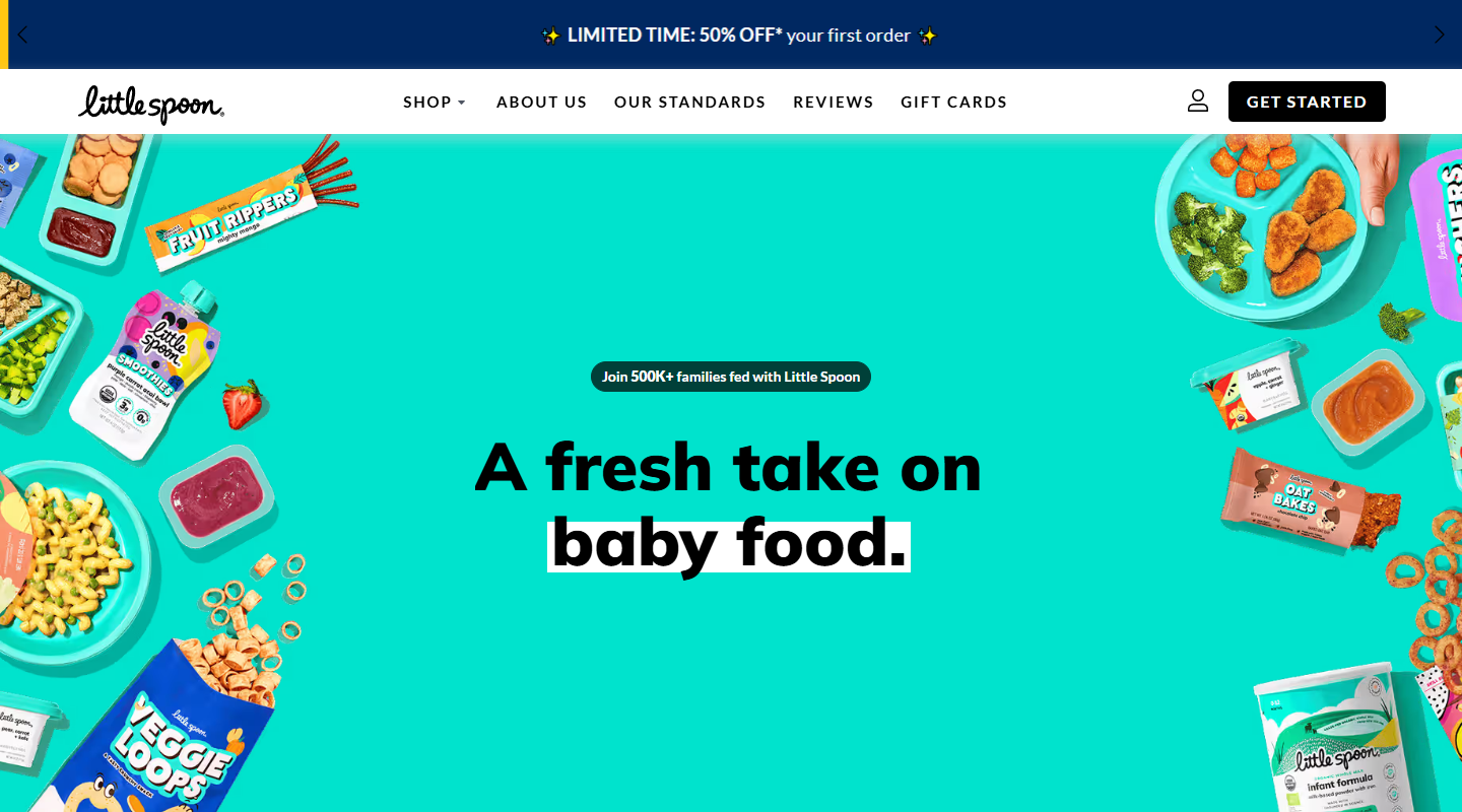 Little Spoon baby affiliate homepage