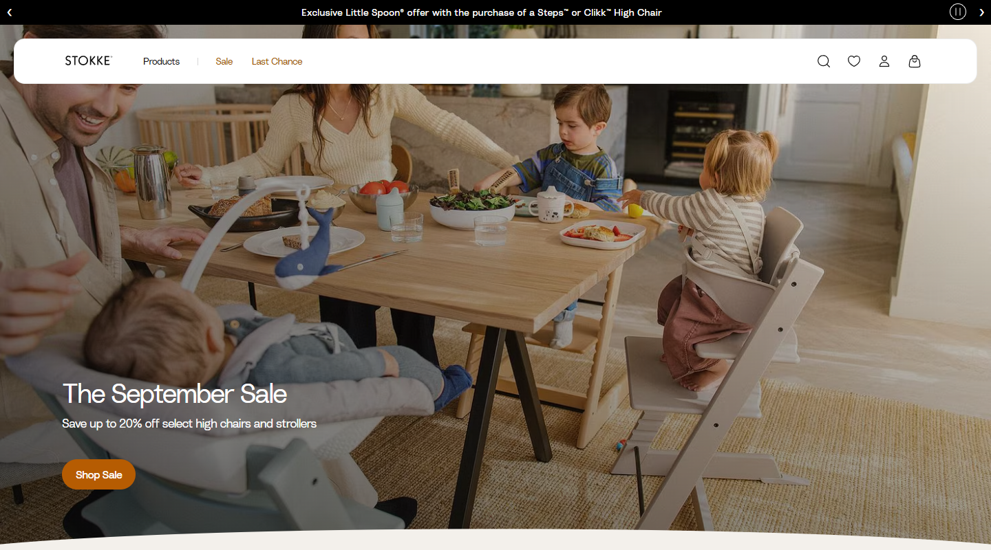 Stokke baby affiliate homepage