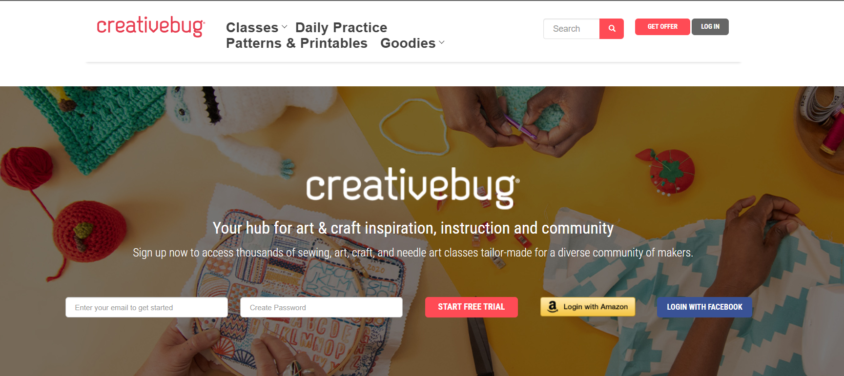 Creativebug art affiliate homepage