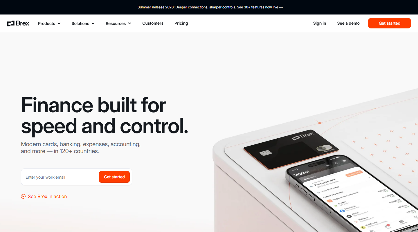 Brex homepage