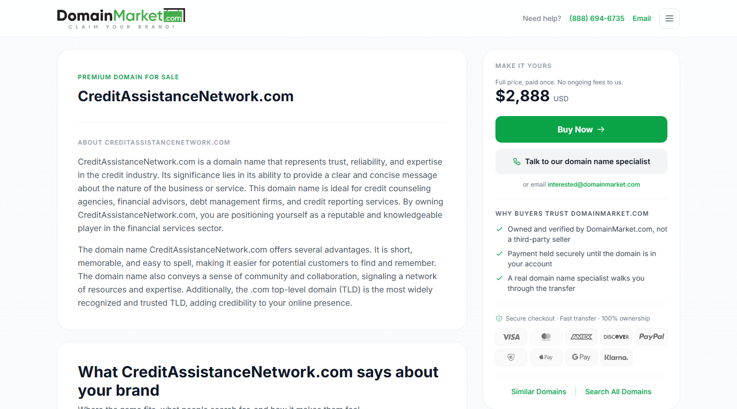 Credit Assistance Network homepage