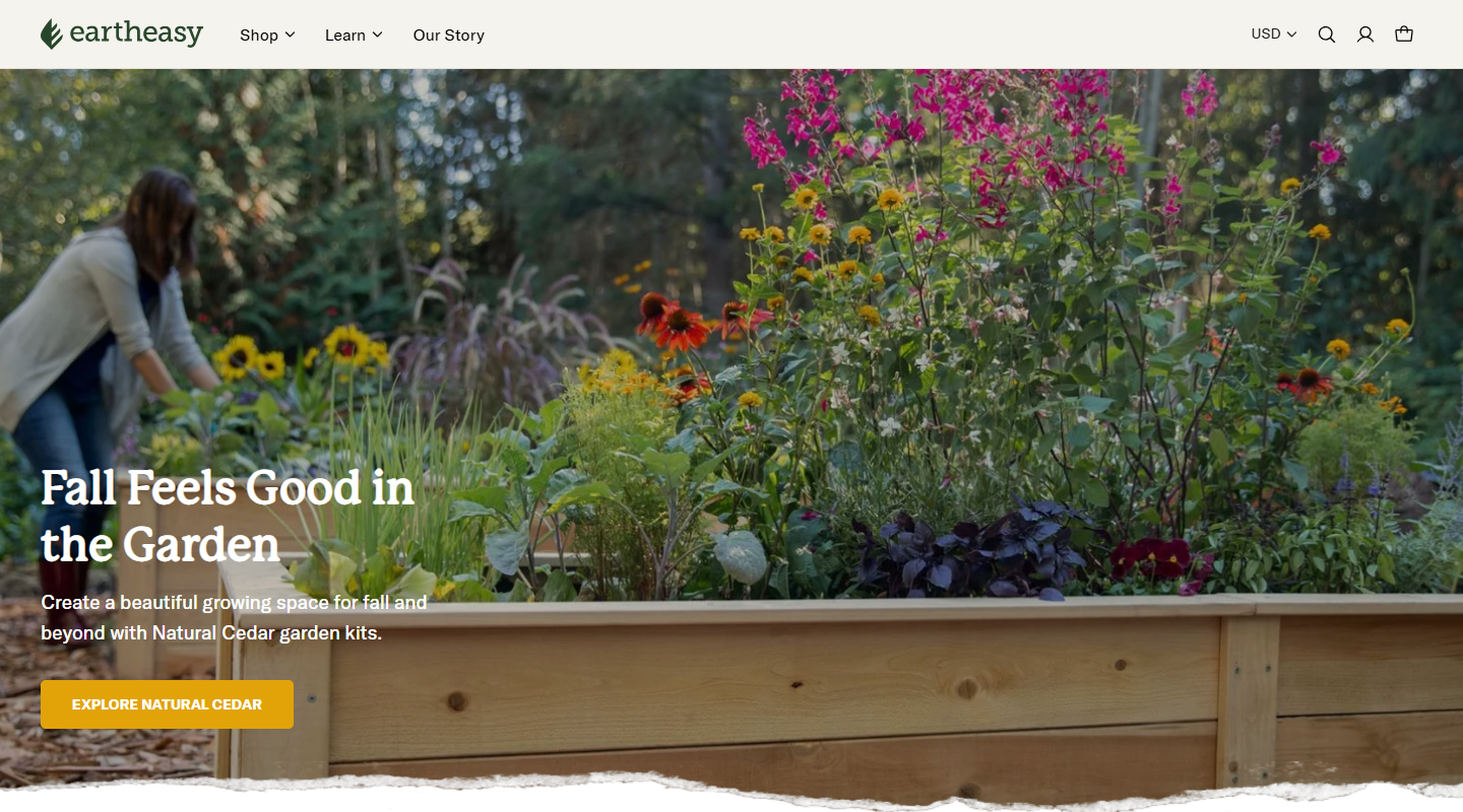 Eartheasy gardening affiliate homepage