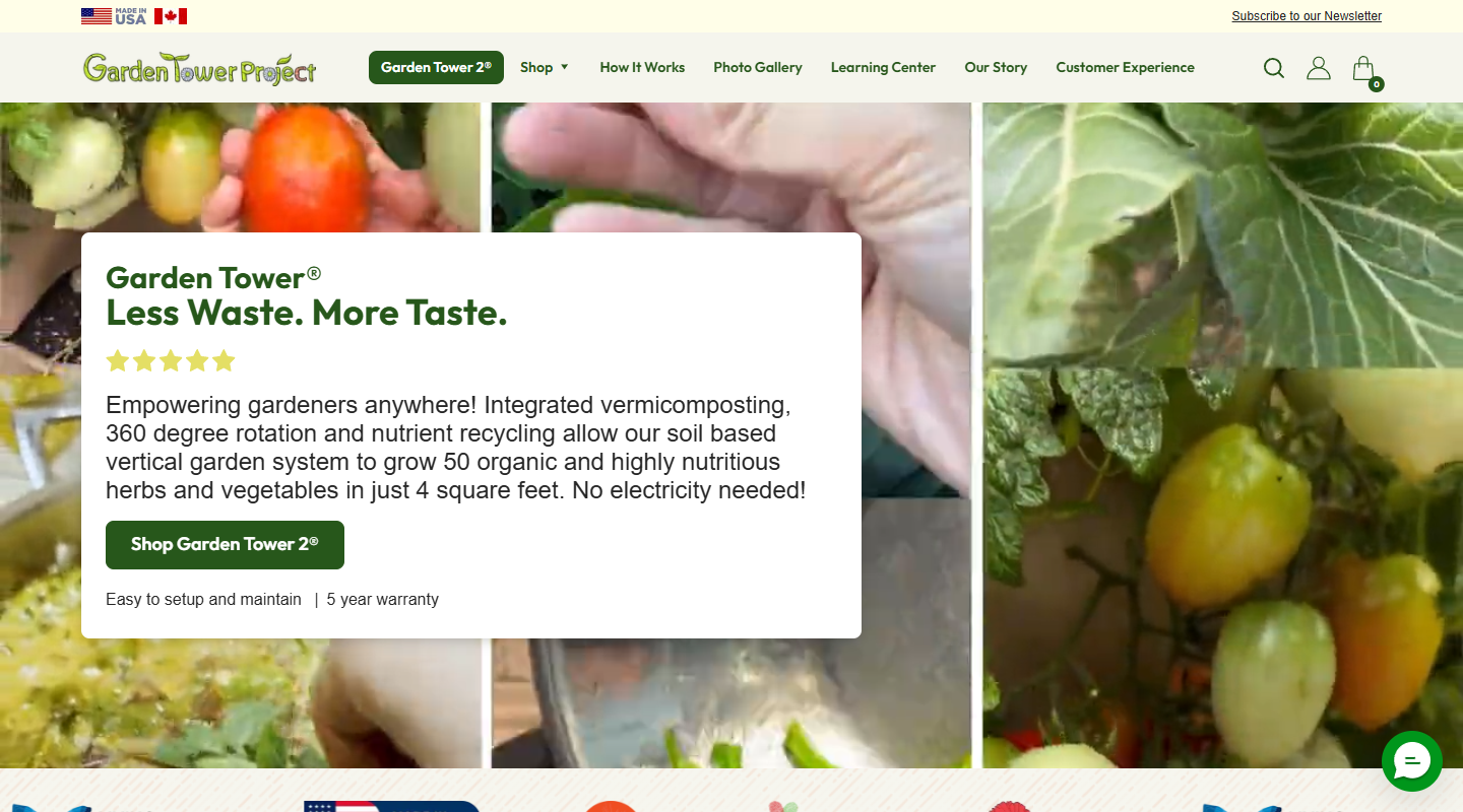 Garden Tower Project gardening affiliate homepage