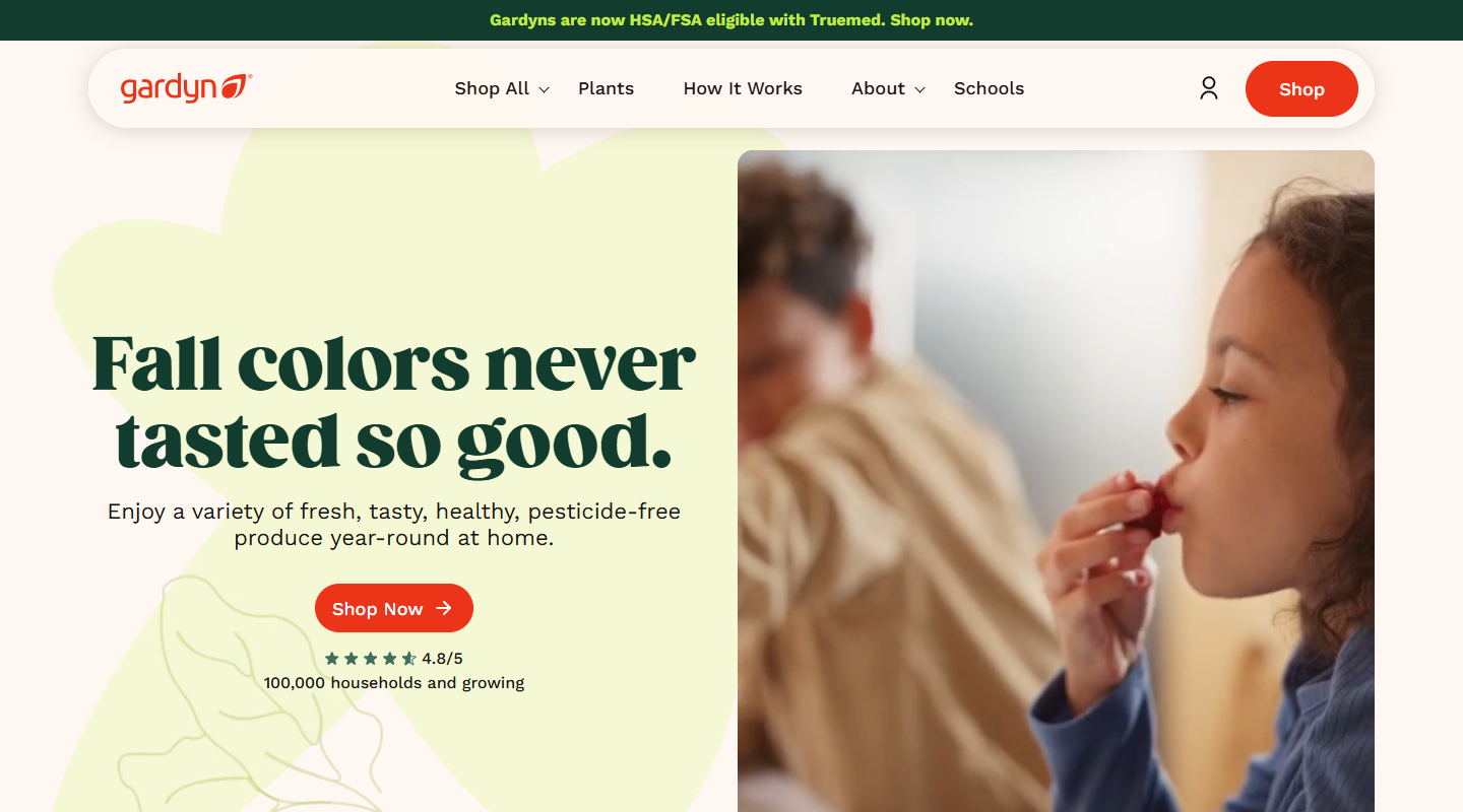 Gardyn gardening affiliate homepage