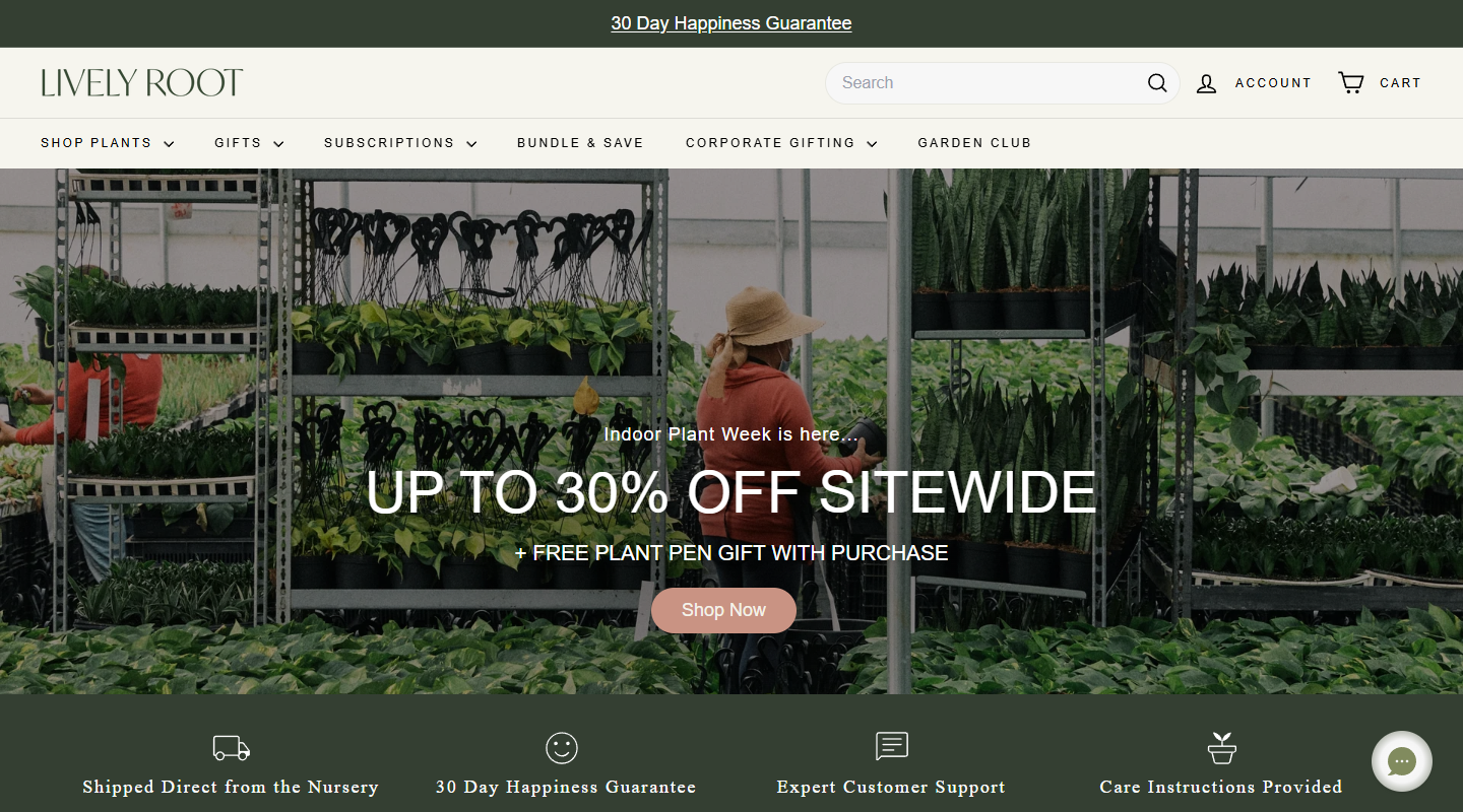Lively Root gardening affiliate homepage