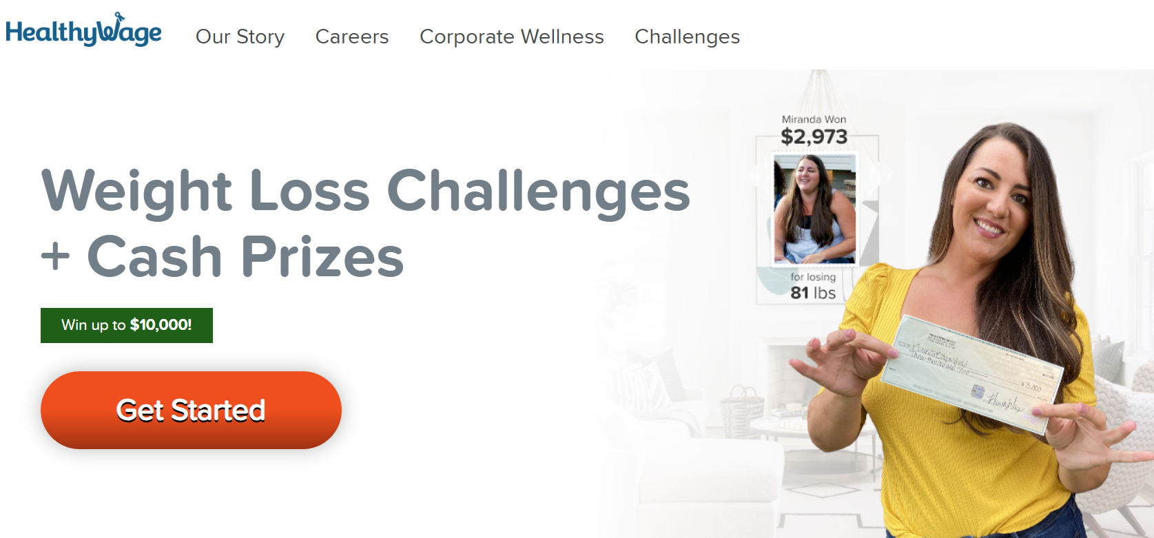HealthyWage homepage