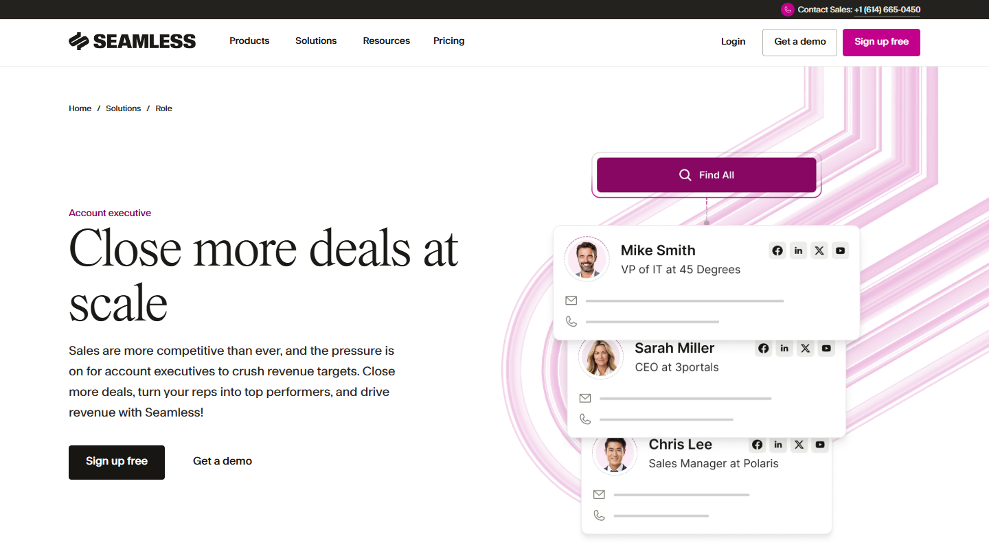 Seamless.AI homepage