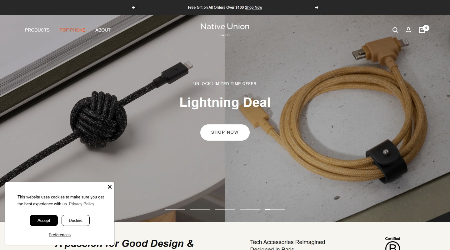 Native Union premium phone accessories homepage