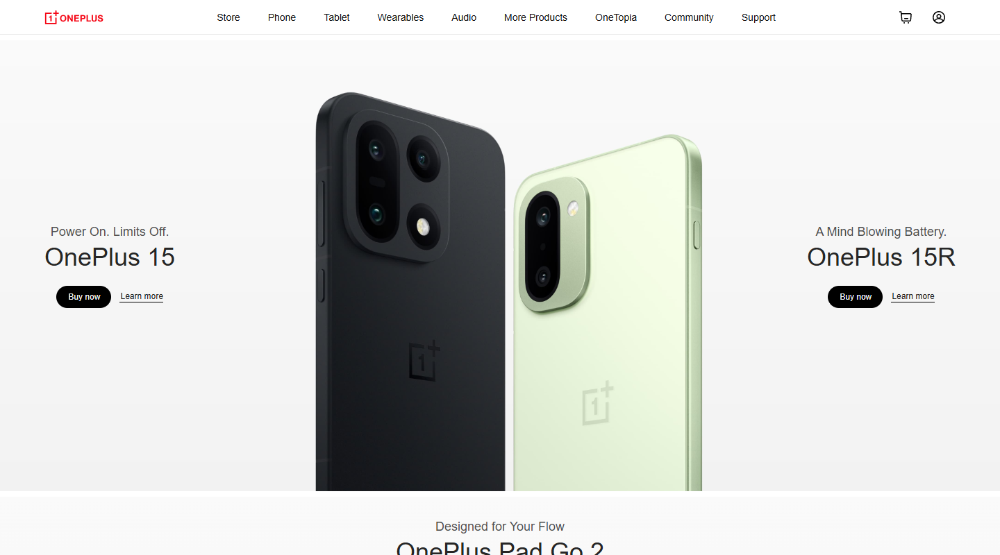 OnePlus flagship Android phones homepage