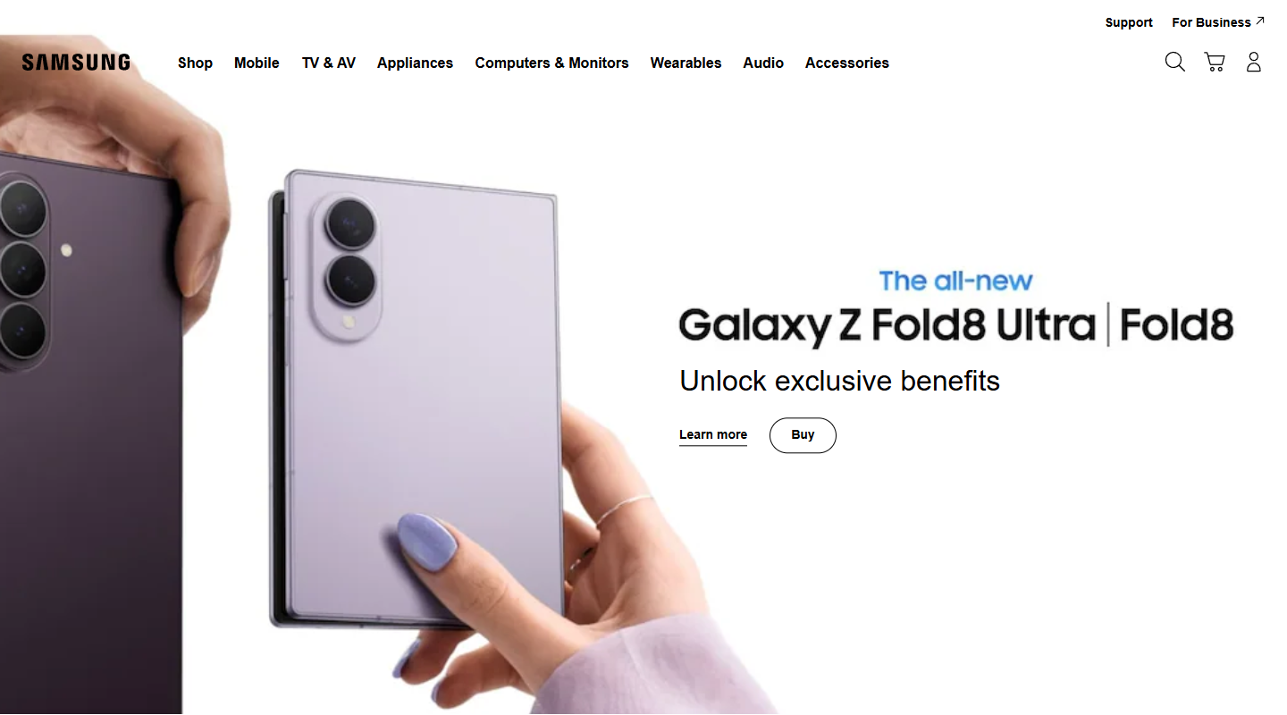 Samsung Galaxy phones store homepage
