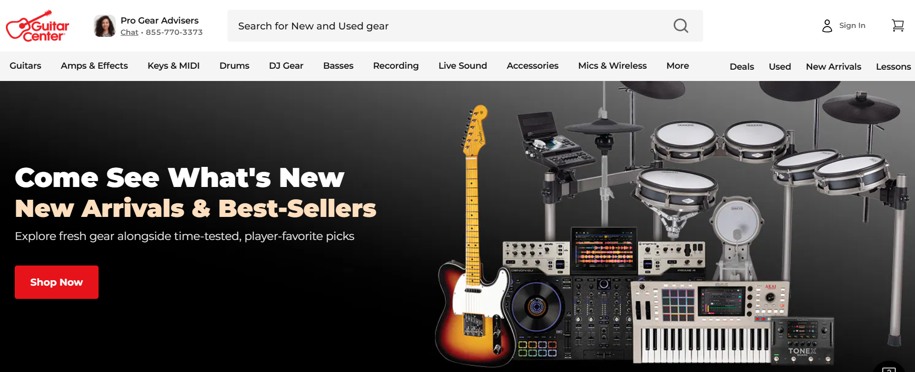 Guitar Center music affiliate homepage