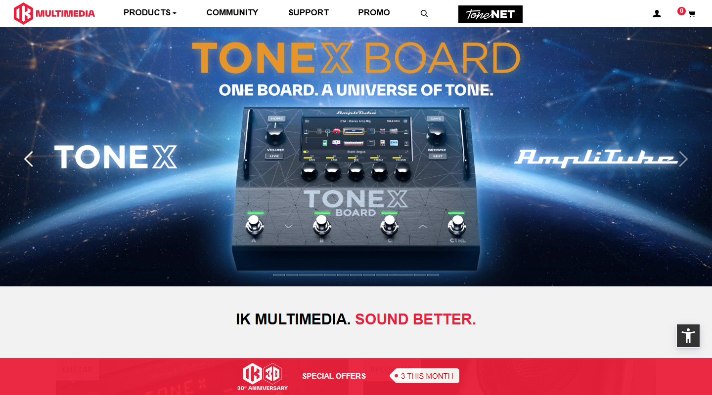 IK Multimedia music affiliate homepage