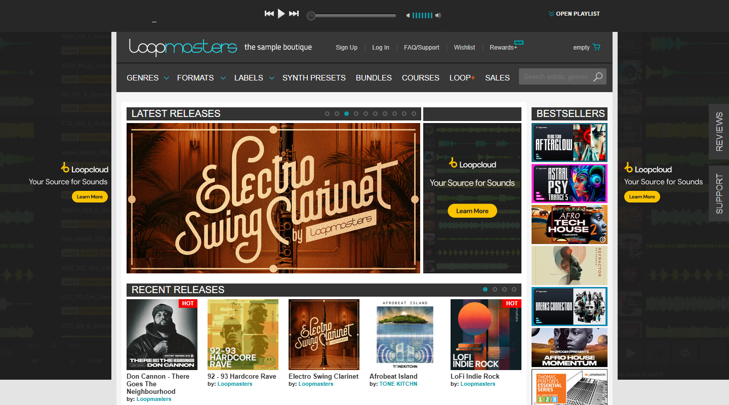 Loopmasters music affiliate homepage