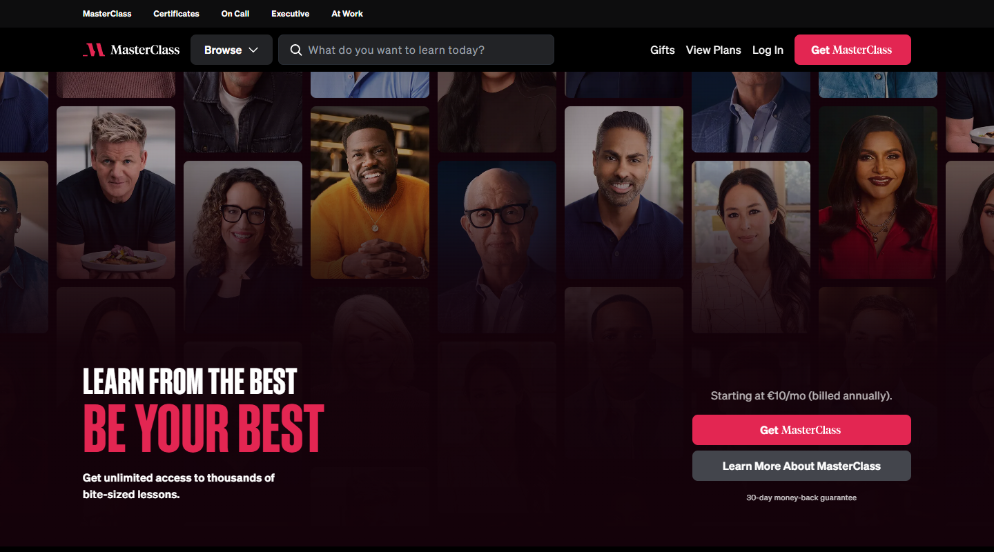 MasterClass music affiliate homepage