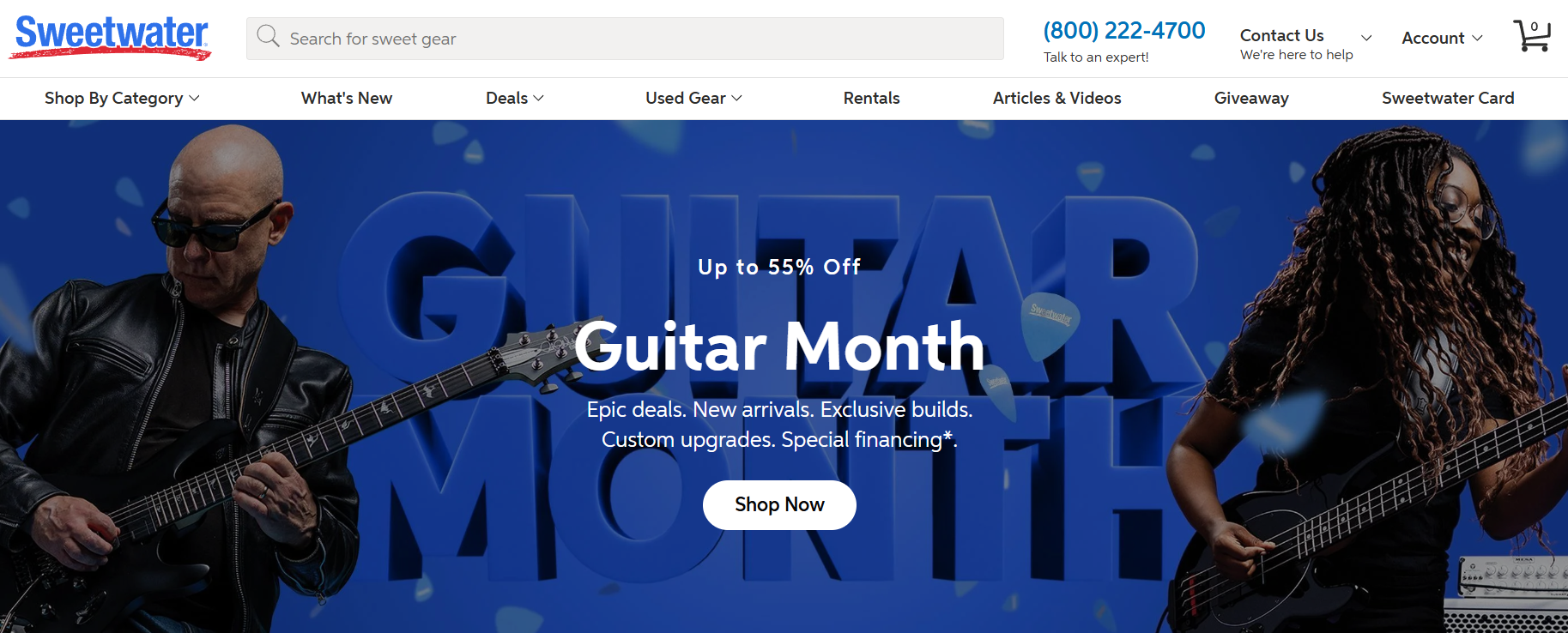 Sweetwater music affiliate homepage