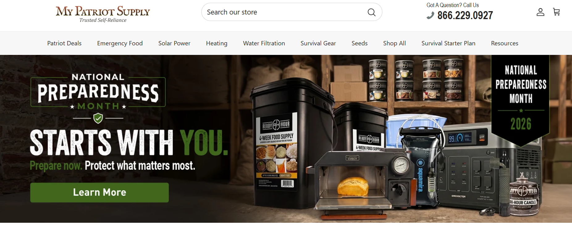 My Patriot Supply homepage