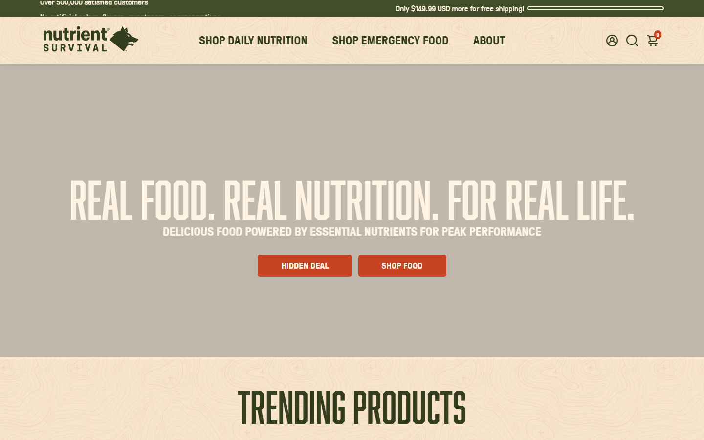 Nutrient Survival homepage
