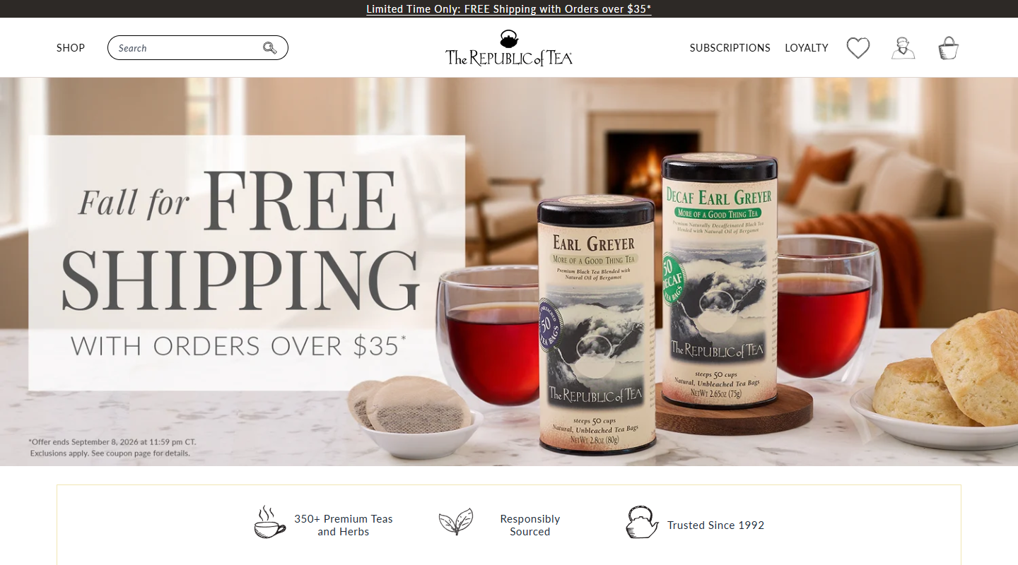 The Republic of Tea homepage