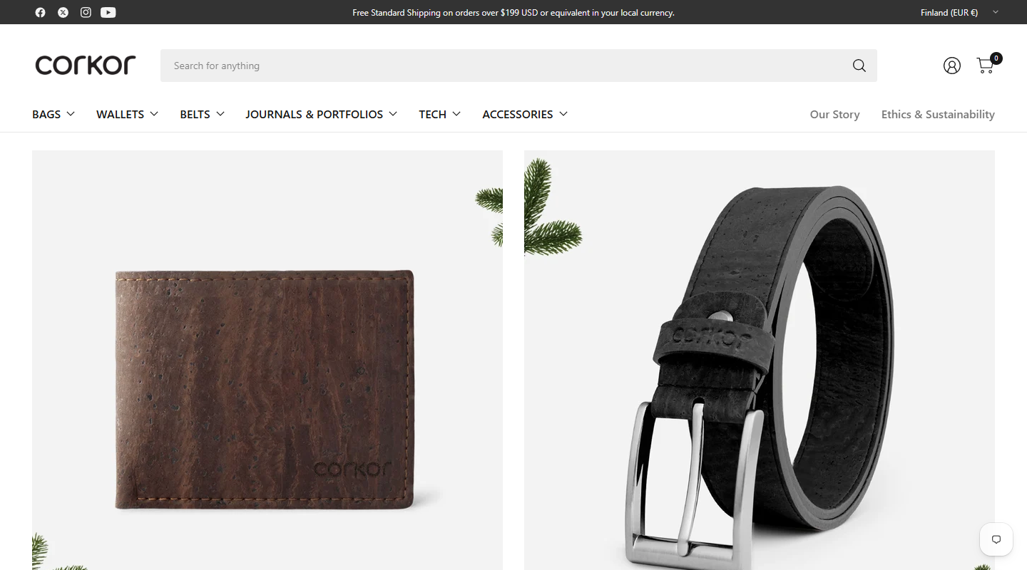 Corkor vegan affiliate homepage