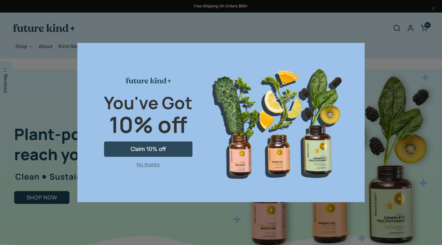 Future Kind vegan affiliate homepage