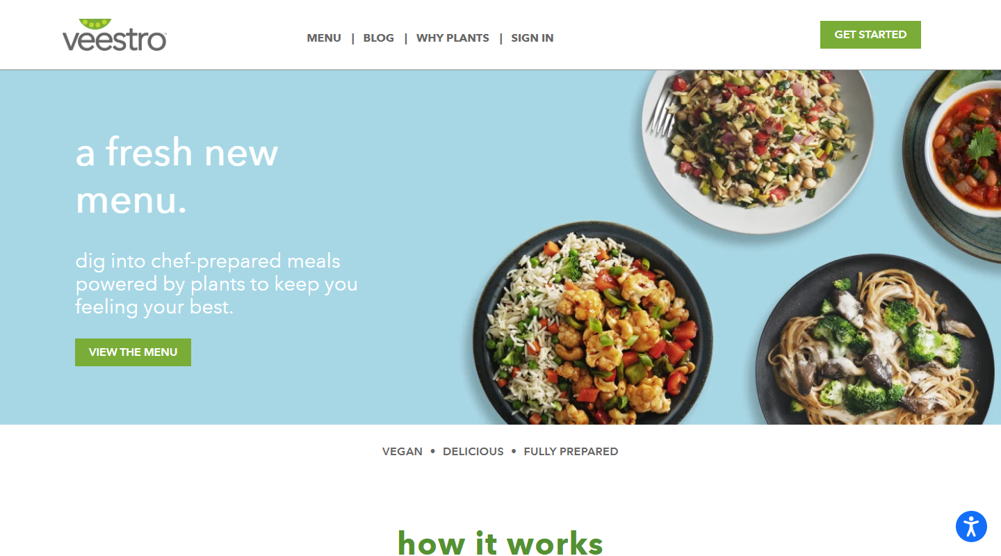 Veestro vegan affiliate homepage