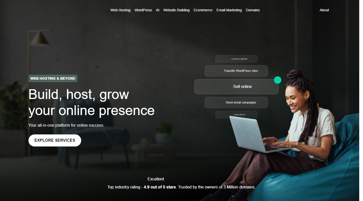 SiteGround hosting homepage hero
